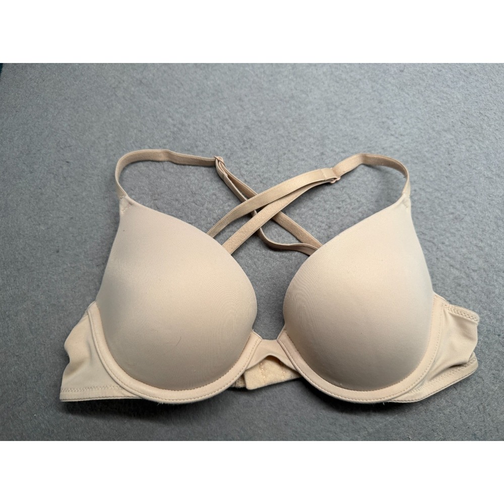Pink‎ Victoria's Secret Bra Size 32B Nude Everywhere Push Up Convertible Padded